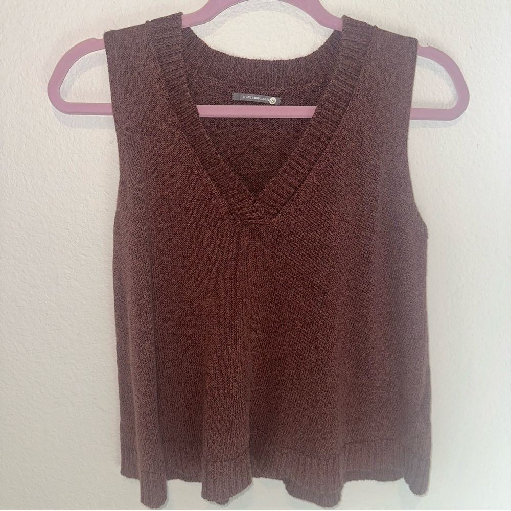 NWOT Anthropologie Burgandy Sleeveless Sweater Vest